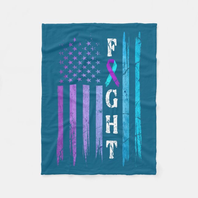 Couverture Polaire Us Flag Suicide Prevention Awareness Fight Wear Pu (Devant)