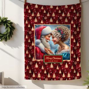 Couverture Polaire Vacances Vintage M & Mme Claus Noël
