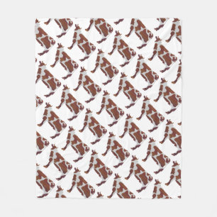 Couverture Polaire Vache Brown et blanche Silhouette