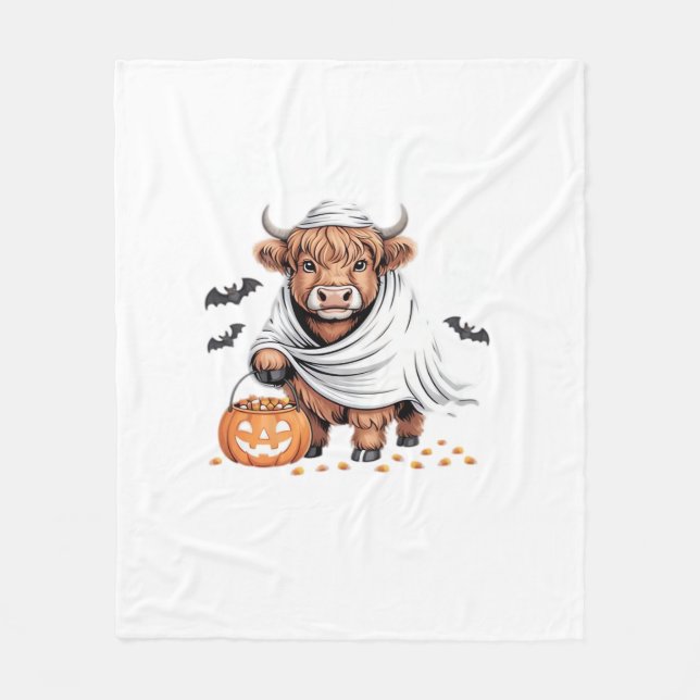 Couverture Polaire Vache Drôle Halloween Amoureux des animaux Éffraya (Devant)