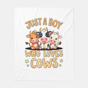 Couverture Polaire Vache mignonne _ Juste Un Garçon Qui Aime Les Vach
