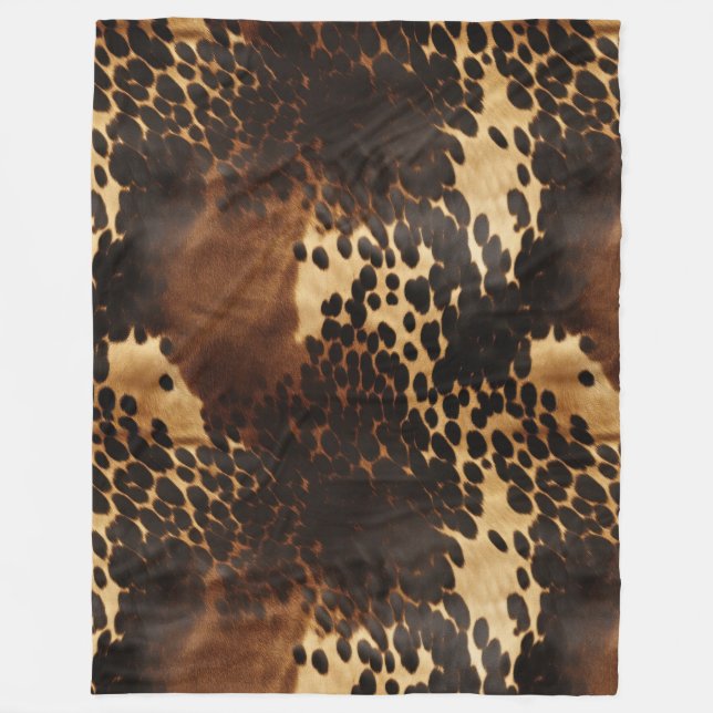 Couverture Polaire Vache noire Brown d'or du sud-ouest (Devant)