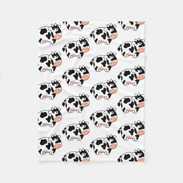 Couverture Polaire Vache noire et blanche à bébé (Devant)