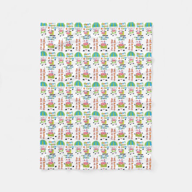 Couverture Polaire Vaches dans le motif d'humeur (Devant)