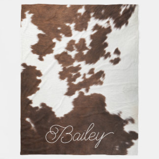 Couverture Polaire Vachette Brown et blanche