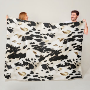 Couverture Polaire Vachette noire blanche sud-ouest