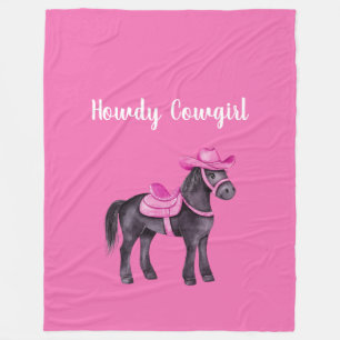 Couverture Polaire Vachette Rose Howdy Cheval
