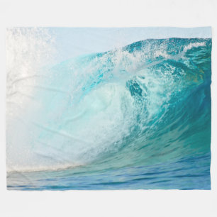 Couverture Polaire Vague bleue de l'océan pacifique cassant la