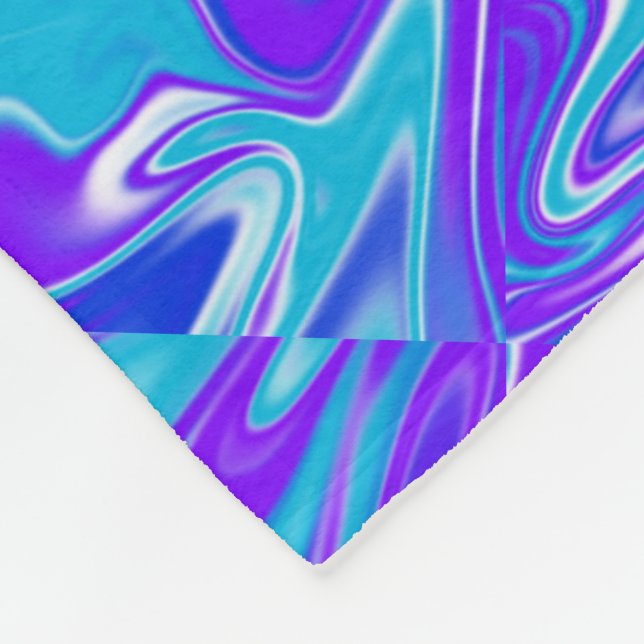 Couverture Polaire "Vagues célestes : Le marbre bleu blanc et violet (Coin)