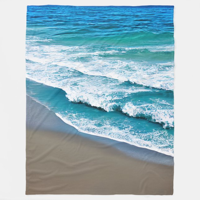 Couverture Polaire Vagues de mer de plage tropicale (Devant)