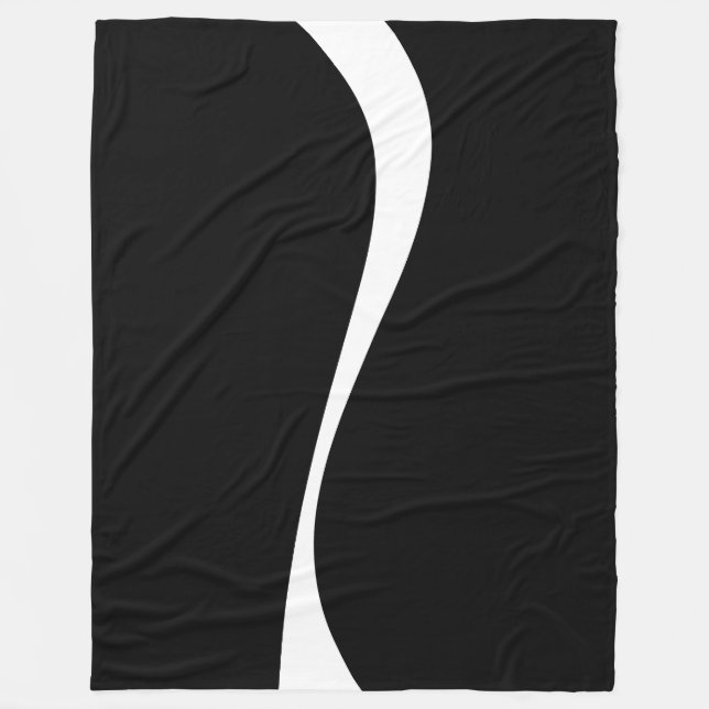 Couverture Polaire Vagues simples 2 - Noir et blanc (Devant)