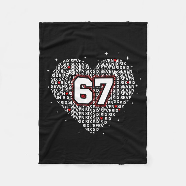 Couverture Polaire Valentines Day Six Seven 67 Meme 6 7 Heart Boys Gi (Devant)