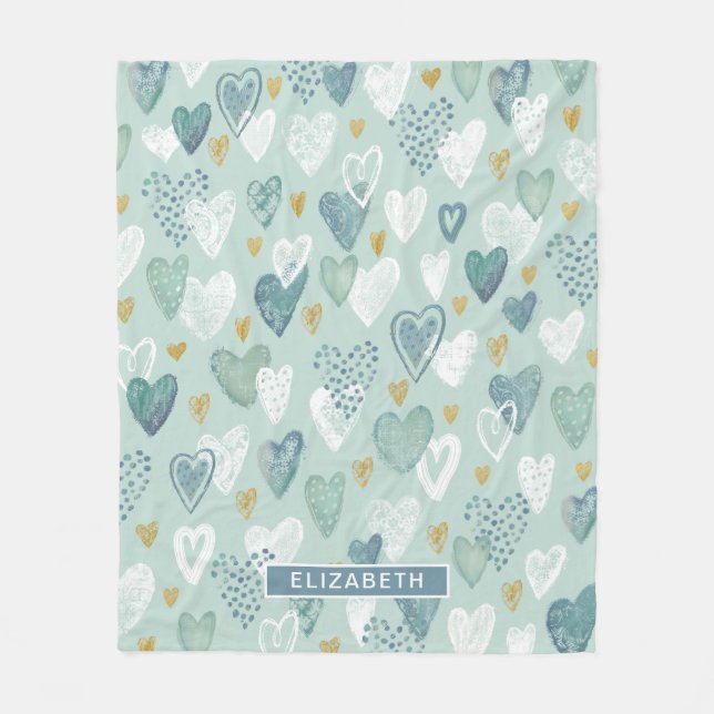 Couverture Polaire Valentines Jour Coeur Motif Fleece Blanket (Devant)