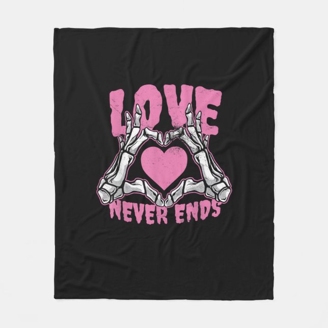 Couverture Polaire Valentines Jour Coeur Squelette Mains Coeur (Devant)