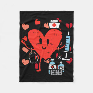 Couverture Polaire Valentines Jour Infirmière Coeur amusant Soins inf