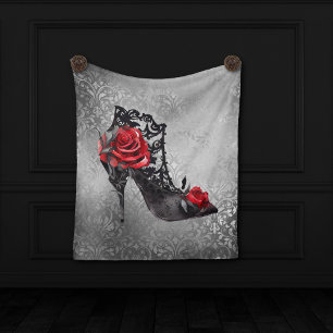 Couverture Polaire Vampy Vogue Grunge   Stiletto Lace Bootie Roses