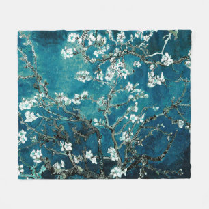 Couverture Polaire Van Gogh Almond Blossoms Dark Turquoise