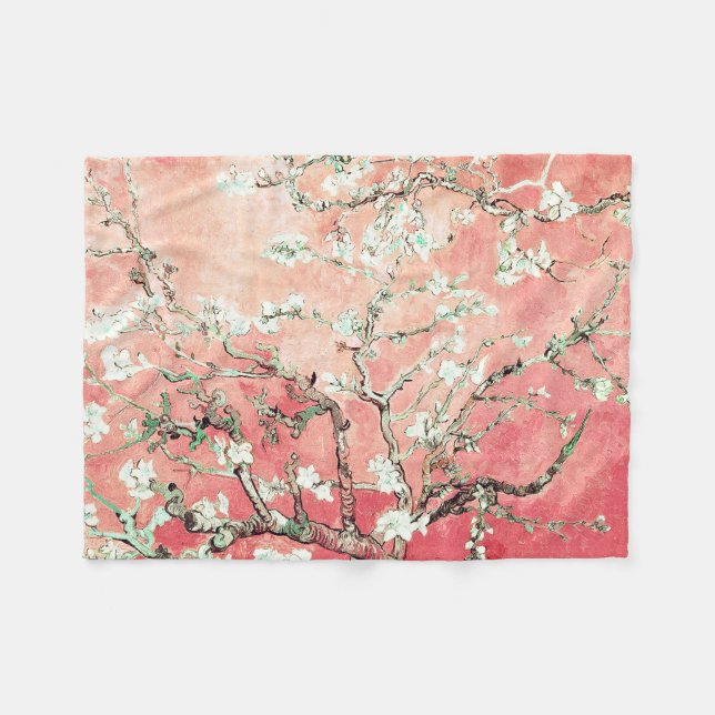 Couverture Polaire Van Gogh Almond Blossoms pêche (Devant (Horizontal))