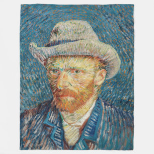 Couverture Polaire Van Gogh - Autoportrait avec un Casquette gris