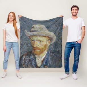Couverture Polaire Van Gogh Autoportrait Gris Sens Casquette Peinture