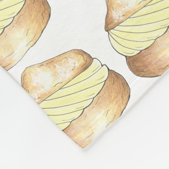 Couverture Polaire Vanilla Cream Puff Pâtisserie Française Dessert (Coin)