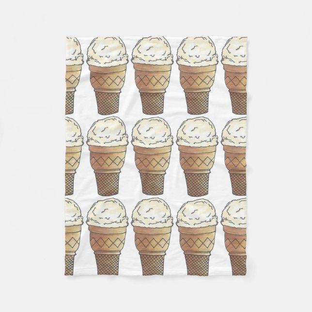 Couverture Polaire Vanilla Crème Glacé Gâteau Cone Scoop Sweet Footy (Devant)