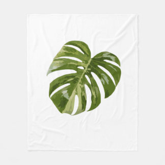 Couverture Polaire Variegated Monstera Albo Plant Art