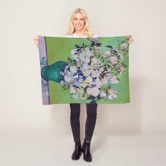 Couverture Polaire Vase de Roses, Vincent van Gogh (En situation)