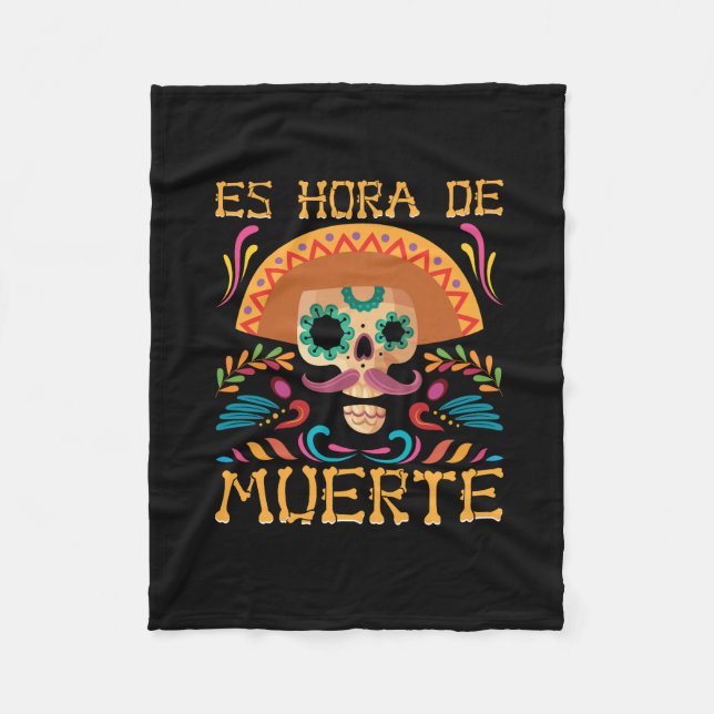 Couverture Polaire Vector dia de los muertos t-shirt modèle design, (Devant)