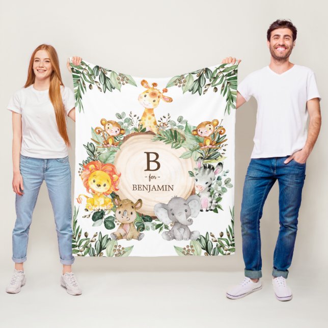 Couverture Polaire Végétation Whimsical Safari sauvage Animaux Nurser (En situation)