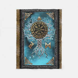 Couverture Polaire Vegvisir Yggdrasil Viking Rune Norse