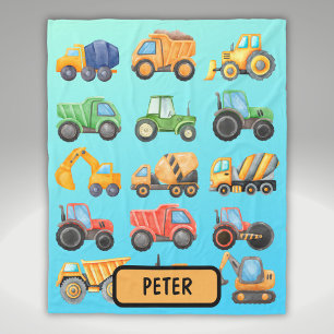 Couverture Polaire Véhicules De Construction Cute Garçons Personnalis
