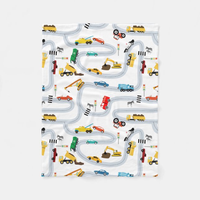 Couverture Polaire Véhicules de transport Voitures Camions Garçons de (Devant)