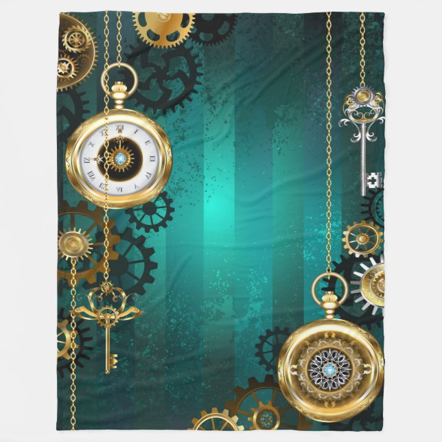 Couverture Polaire Veille bijoux Steampunk sur un Arrière - plan vert (Devant)