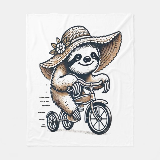 Couverture Polaire Vélo d'équitation Sloth (Devant)