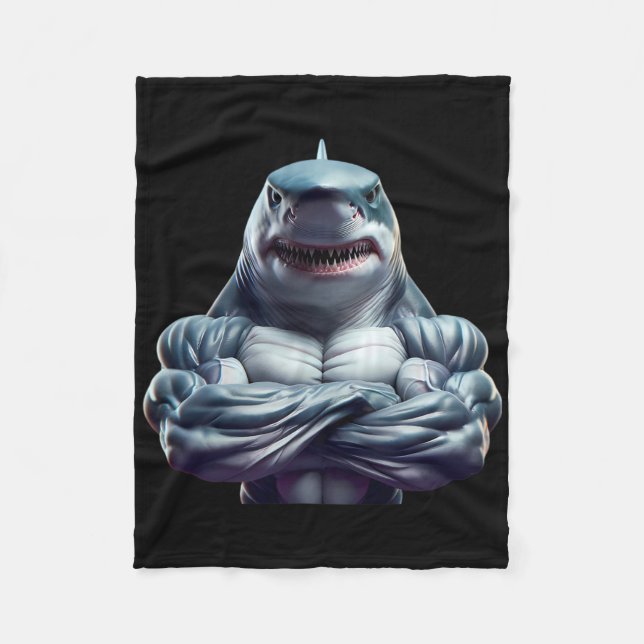 Couverture Polaire Ventilateur de requin Flexing Bodybuilding Cool Sa (Devant)