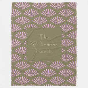 Couverture Polaire Ventilateurs Art Déco en Olive et Lilac Nom person