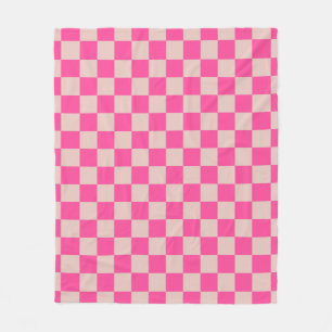 Couverture Polaire Vérifier Coral Rose À damiers Motif Checkboard