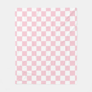 Couverture Polaire Vérifier le Motif de tableau de bord rose et blan