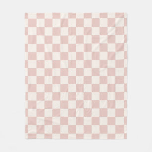 Couverture Polaire Vérifier Pale Beige À damiers Motif Checkboard