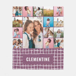 Couverture Polaire Vérifiez 16 photo moderne minimaliste violet simpl