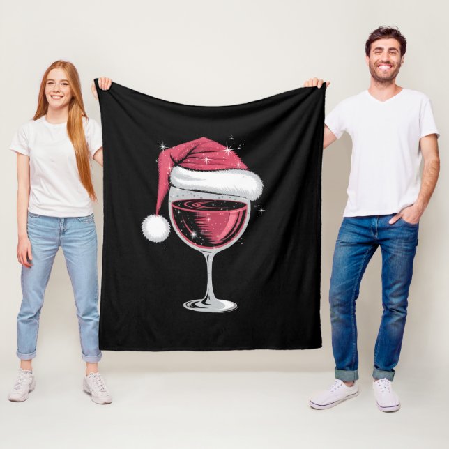 Couverture Polaire Verre de vin rouge Noël drôle Noël Noël Noël Noël  (En situation)
