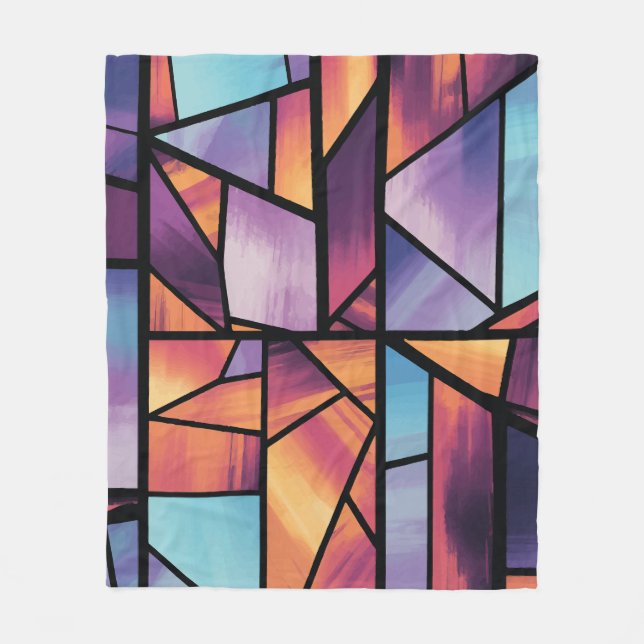 Couverture Polaire Verre géométrique vibré Art (Devant)