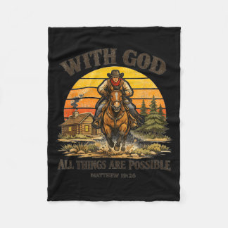 Couverture Polaire Verset biblique chrétien cowboy occidental Jésus