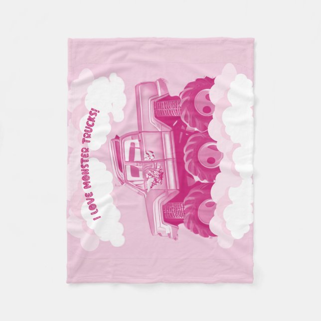Couverture Polaire Version rose I Love Monster Trucks Image (Devant)