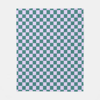Couverture Polaire Vert Bleu Et Violet À damiers Motif Checkerboa