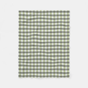 Couverture Polaire Vert et gris carrelés graphiques