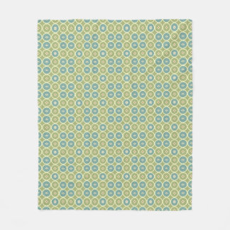 Couverture Polaire Vert sage et motif géométrique en carrelage sarcel