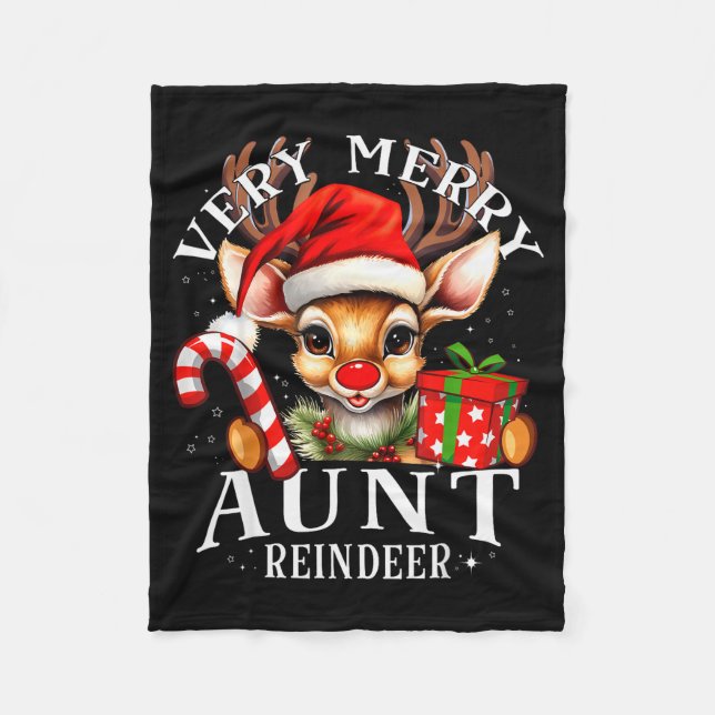 Couverture Polaire Very Merry Aunt Reindeer Matching Christmas  (Devant)