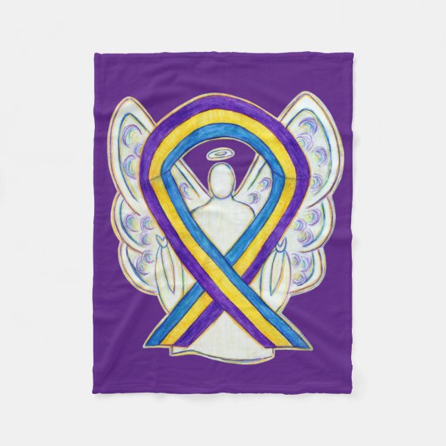 Couverture Polaire Vessie Cancer Sensibilisation Ruban Angel Soft Bla (Devant)